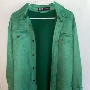 Zara Green Suede Jacket